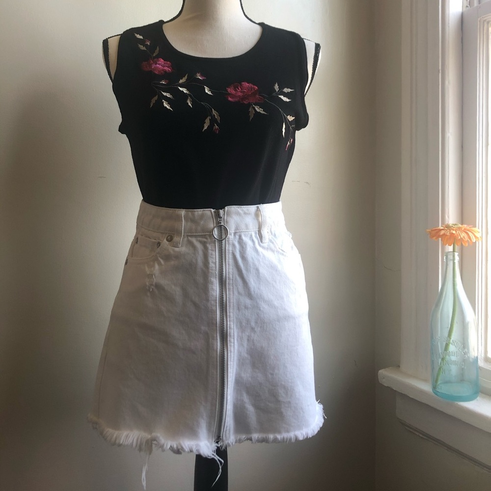 Free People white mini skirt